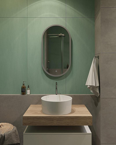 Зеркало DIWO Казань 45 ЗЛП1721 с подсветкой цвет Серый с сенсорным выключателем