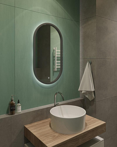 Зеркало DIWO Казань 45 ЗЛП1721 с подсветкой цвет Серый с сенсорным выключателем