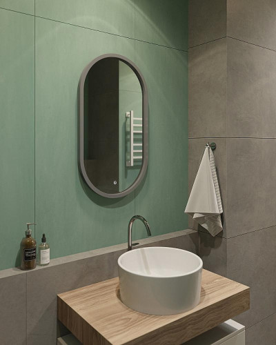 Зеркало DIWO Казань 45 ЗЛП1721 с подсветкой цвет Серый с сенсорным выключателем