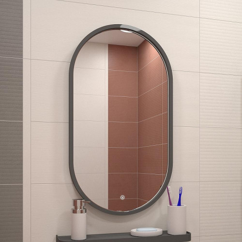 Зеркало DIWO Казань 45 ЗЛП1721 с подсветкой цвет Серый с сенсорным выключателем