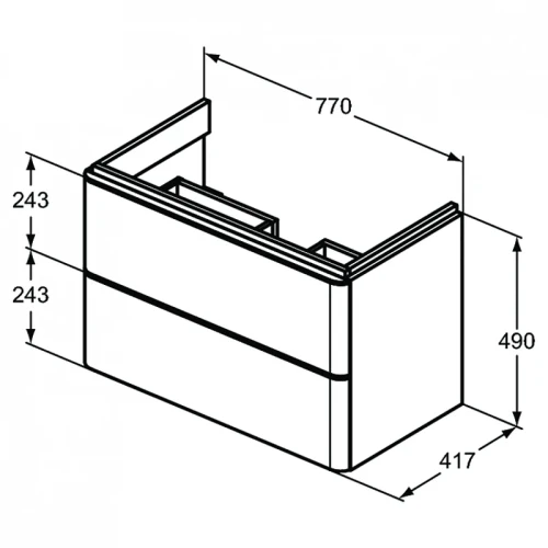 Тумба под раковину Ideal Standard Adapto 77 T4301WG подвесная цвет Lacquered White Glossy (Белый лак глянцевый)