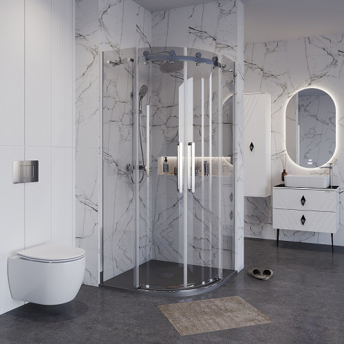 Душевой уголок Grossman Classic 90х90 301.K33.04.9090.10.00 профиль Хром стекло прозрачное