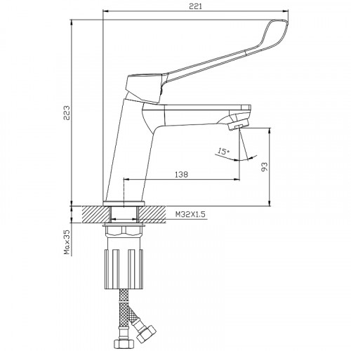 Смеситель для раковины Splenka S08.10 Хром латунь