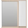 Зеркало со шкафом Brevita Balaton 75 R BAL-04075-03-01П с подсветкой Белое матовое Бежевое матовое МДФ / ЛДСП, стекло