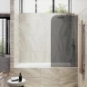 Шторка на ванну Maybah Glass MGV-153-2у 740x1400 в узком профиле Бронза стекло графитовое матовое