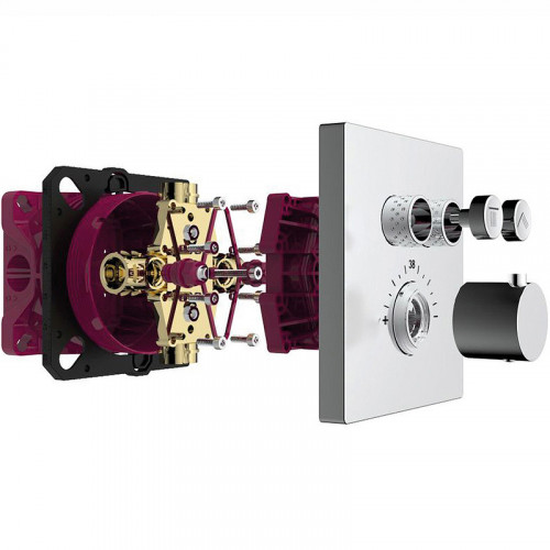 Смеситель для душа AQUAme AQM8801CR с термостатом Хром латунь встраиваемый