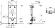 Унитаз с инсталляцией DIWO Анапа + VitrA V-Fix Core 732-5800-01 (626361) с сиденьем Микролифт с клавишей смыва цвет Матовый черный
