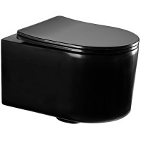 Унитаз Aquatek Мия AQ2004-MB подвесной Черный матовый с сиденьем Микролифт фарфор подвесной