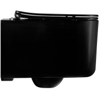 Унитаз Aquatek Мия AQ2004-MB подвесной Черный матовый с сиденьем Микролифт фарфор подвесной