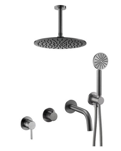 Душевая система Benesque Lumiere 21017603 цвет Черный брашированный
