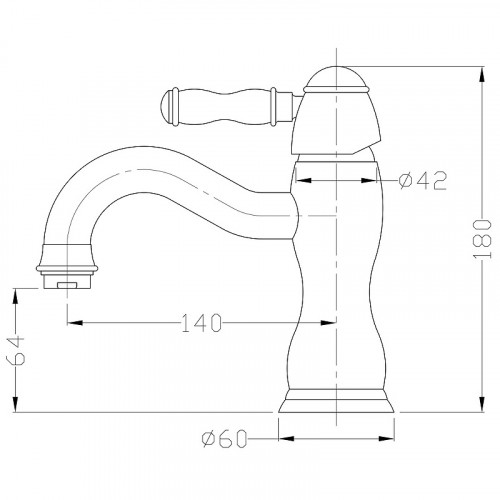 Смеситель для раковины Bronze de Luxe Tiffany 1901CR Хром латунь