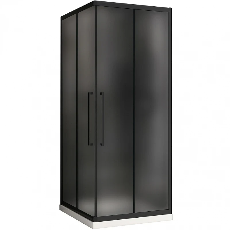 Душевой уголок Abber Schwarzer Diamant 80x80 AG02080BMH профиль Черный стекло матовое