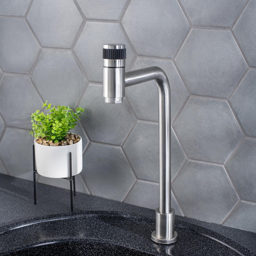 Кран для одного типа воды Ростовская Мануфактура Сантехники SUS124-270-1 Нержавеющая сталь