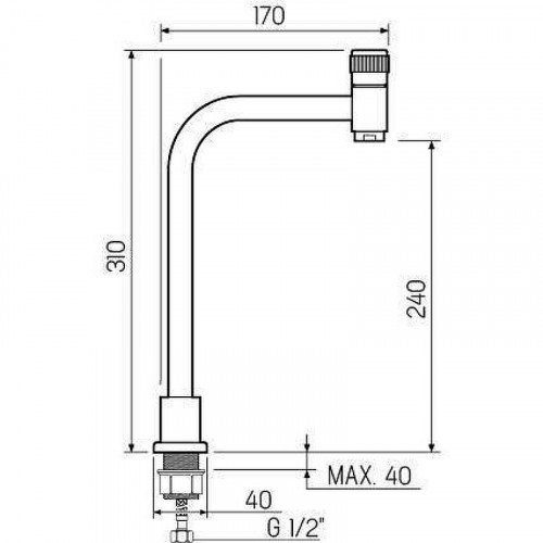 Кран для одного типа воды Ростовская Мануфактура Сантехники SUS124-270-1 Нержавеющая сталь