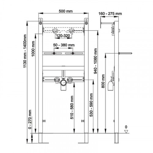 Инсталляция Berges Atom 049211 для раковины Синяя нержавеющая сталь