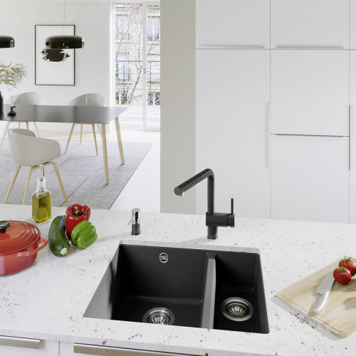 Кухонная мойка Blanco Rotan 340/160-U 523077 Антрацит искусственный камень (литьевой мрамор) встраиваемый