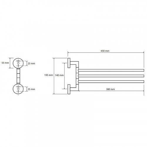 Полотенцедержатель Bemeta Omega 104204112 поворотный Хром
