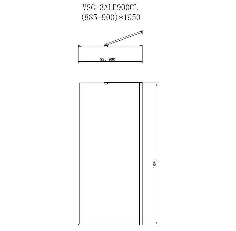 Душевой уголок Vincea Alpha 90x90 VSR-3ALP9090MT профиль Хром стекло текстурное