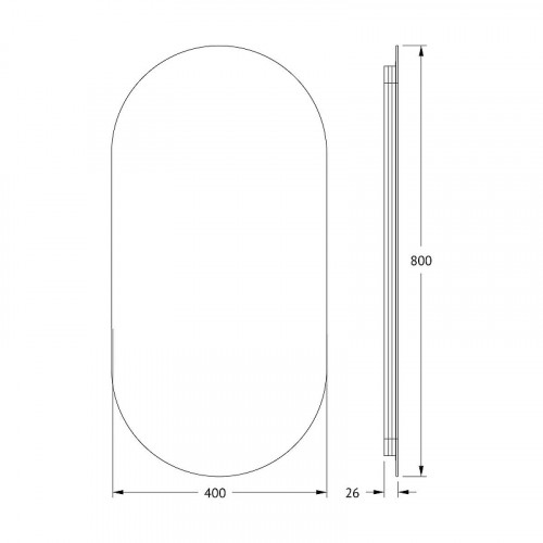 Зеркало Defesto Opti 40х80 DF 2902 с подсветкой 20W-4500K/Без выключателя/Нейтральный белый свет