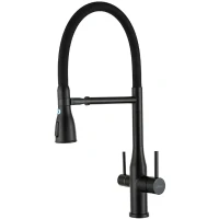 Смеситель для кухни Gappo G4399-76 Черный матовый нержавеющая сталь