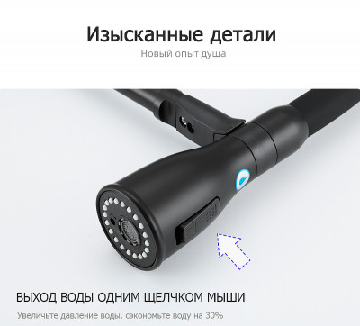 Смеситель для кухни Gappo G4399-76 Черный матовый нержавеющая сталь