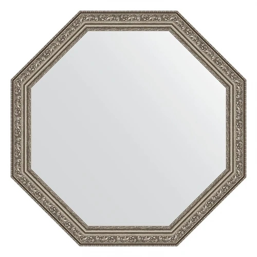 Зеркало Evoform Octagon 65х65 BY 3970 в багетной раме - Виньетка состаренное серебро 56