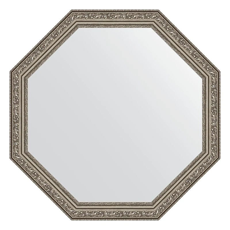 Зеркало Evoform Octagon 65х65 BY 3970 в багетной раме - Виньетка состаренное серебро 56