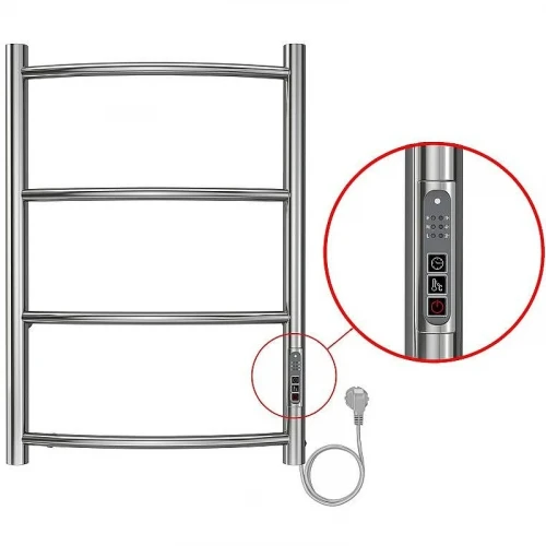 Электрический полотенцесушитель Azario Verona 400x600 П4 AZ04846 диммер справа Хром