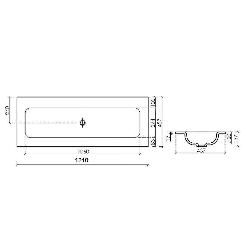 Раковина Ceramicanova Grace 120 CN7016MBwx Черная матовая