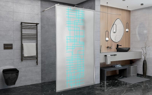 Душевая перегородка Avacan LC120MT профиль Цвет Хром стекло Матовый с рисунком