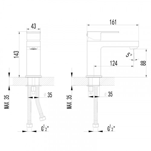 Смеситель для раковины AWP Urgun S2906C цвет Хром