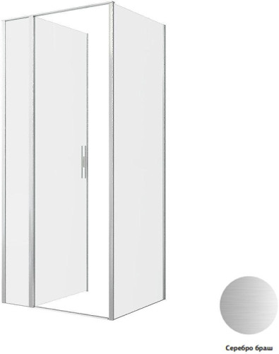 Душевой уголок Allen Brau Priority 90x80 3.31026.BA+3.31041.BA цвет профиля Серебро браш стекло прозрачное