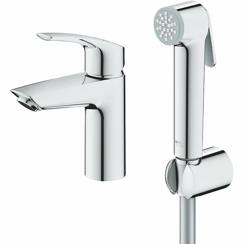 Смеситель для раковины Grohe Eurosmart 23124003 с гигиеническим душем Хром латунь