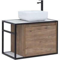 Тумба под раковину Aquanet Nova Lite Loft 75R 261657 подвесная Дуб рустикальный МДФ / ЛДСП