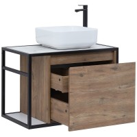 Тумба под раковину Aquanet Nova Lite Loft 75R 261657 подвесная Дуб рустикальный МДФ / ЛДСП
