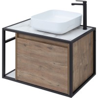 Тумба под раковину Aquanet Nova Lite Loft 75R 261657 подвесная Дуб рустикальный МДФ / ЛДСП