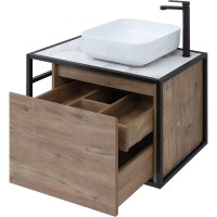 Тумба под раковину Aquanet Nova Lite Loft 75R 261657 подвесная Дуб рустикальный МДФ / ЛДСП