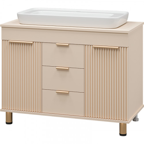 Тумба с раковиной Brevita Enfida 100 УТ000014839 Бежевая матовая МДФ / ЛДСП