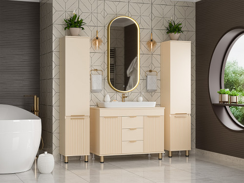 Тумба с раковиной Brevita Enfida 100 УТ000014839 Бежевая матовая МДФ / ЛДСП