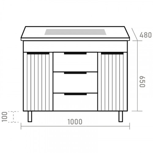 Тумба с раковиной Brevita Enfida 100 УТ000014839 Бежевая матовая МДФ / ЛДСП