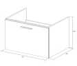 Тумба с раковиной Creto Modula 65 300425-65П подвесная цвет Белый