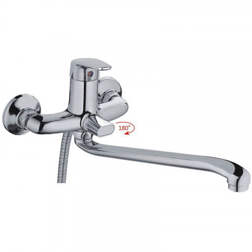 Смеситель для ванны Haiba HB2216 универсальный Хром на стену