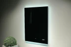 Зеркало Jorno Kvadro 60 Kvdr.02.60/W/RL с подсветкой с бесконтактным выключателем и часами