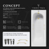 Чугунная ванна Vinsent Veron Concept 165x70 VCO1657042H/VH0015MGD-AS цвет Белый с квадратными ручками матовое золото и антискользящим покрытием
