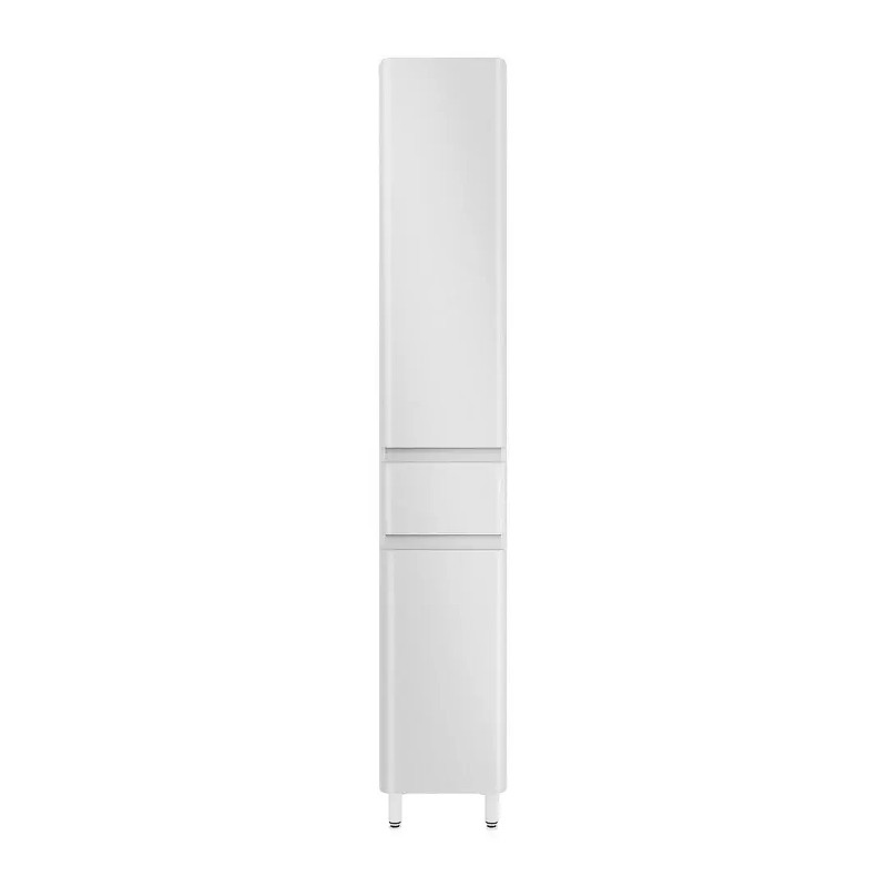 Шкаф пенал Style Line Атлантика 35 L Люкс Плюс СС-00002560 с бельевой корзиной цвет Белый глянец