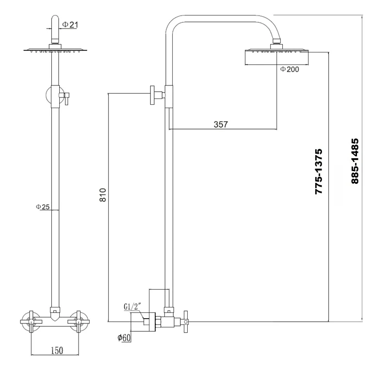 Душевая система Fmark FS8405 цвет Сатин