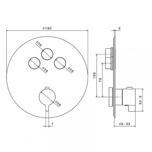 Смеситель для душа Newform XT 70404E.21.018 с термостатом цвет Хром