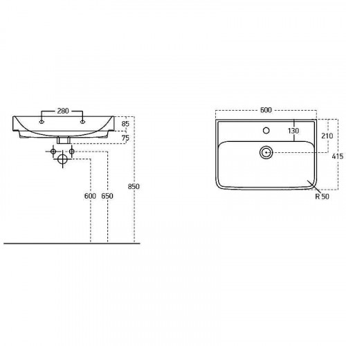 Раковина Lemark Dreja Neon 60 551360 Белая