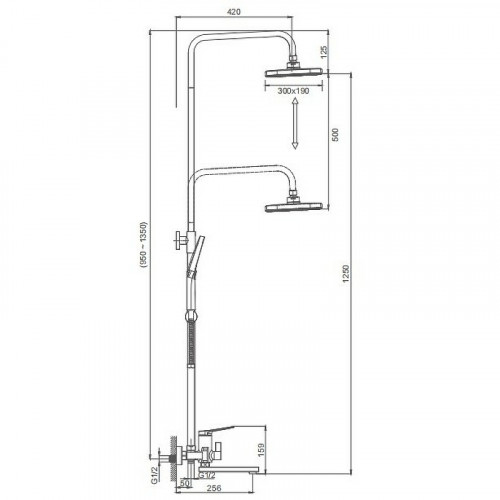 Душевая система Splenka S40.24 Хром латунь на стену