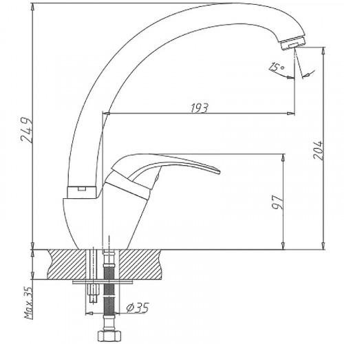 Смеситель для кухни Haiba HB4103 Хром